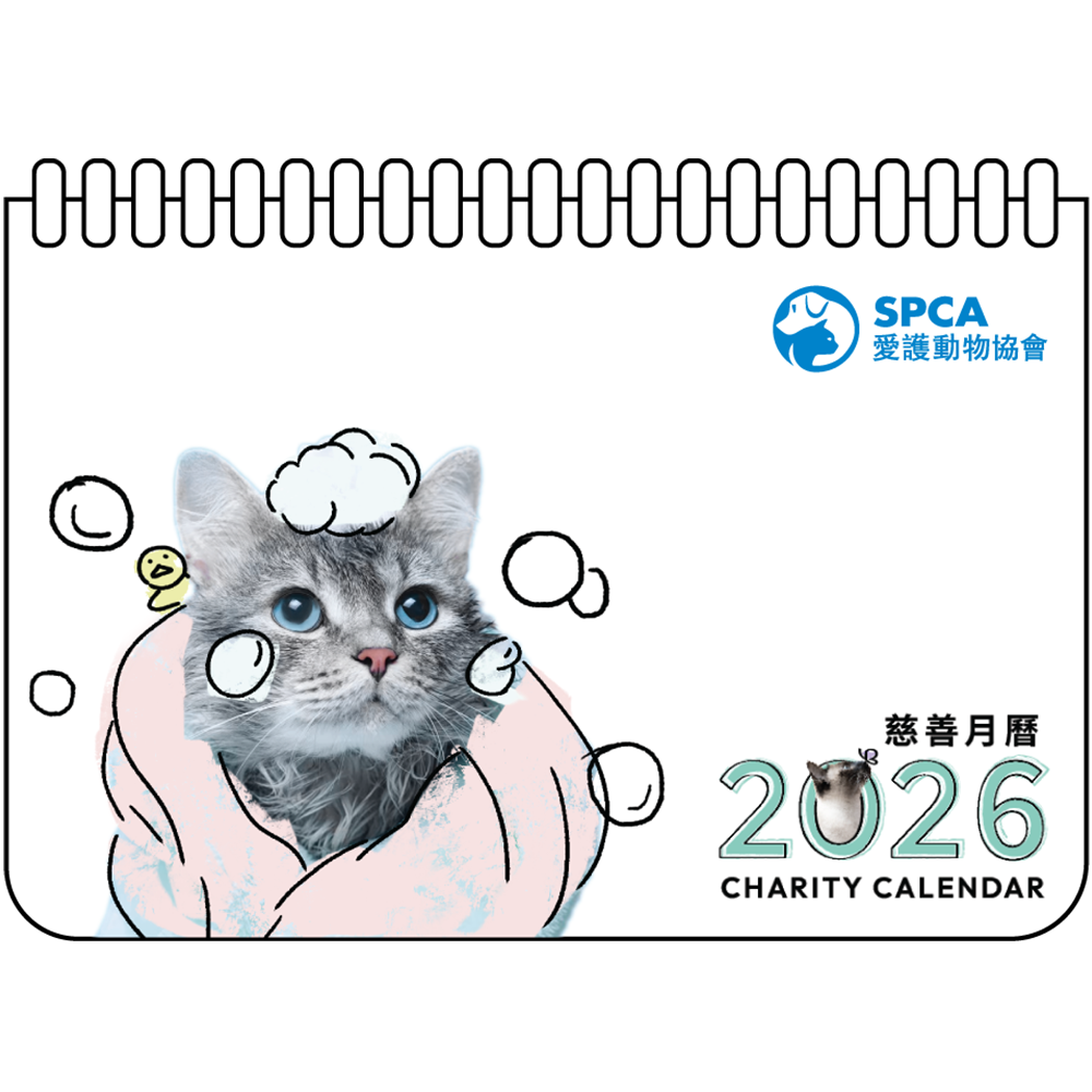 SPCA Cat Weekly Desk Calendar 2026